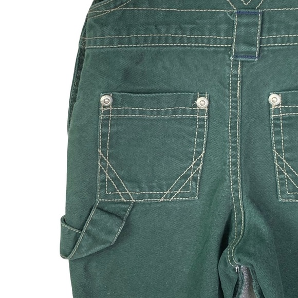 Gymboree Vintage Infant Boys Hunter Green Carpenter Overalls Snap Crotch 3-6 mo - Picture 6 of 8